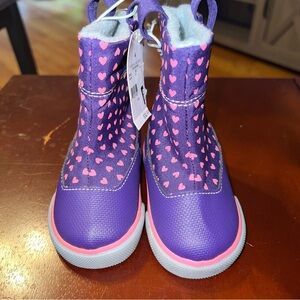 See Kai Run Kids Boots in Purple with Pink Hearts